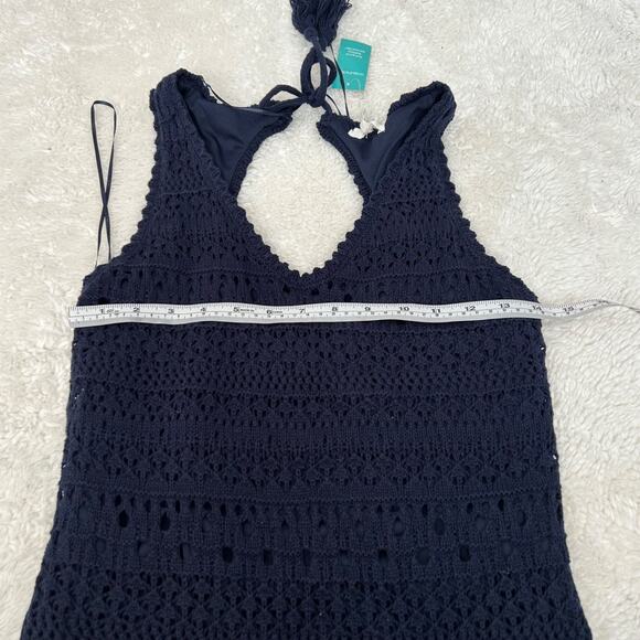 NWT Maurices WomensSleeveless Lined Knee Length Crochet Dress Navy S Resort Core - Picture 4 of 6